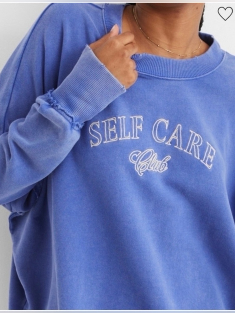 Aerie Self Care Club Purple Crewneck Sweater